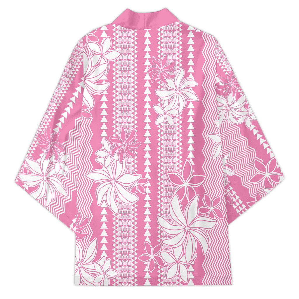 Hawaii Kakau Tribal Kimono With Pink Tiare LT05 - Polynesian Pride