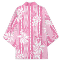 Hawaii Kakau Tribal Kimono With Pink Tiare LT05 - Polynesian Pride