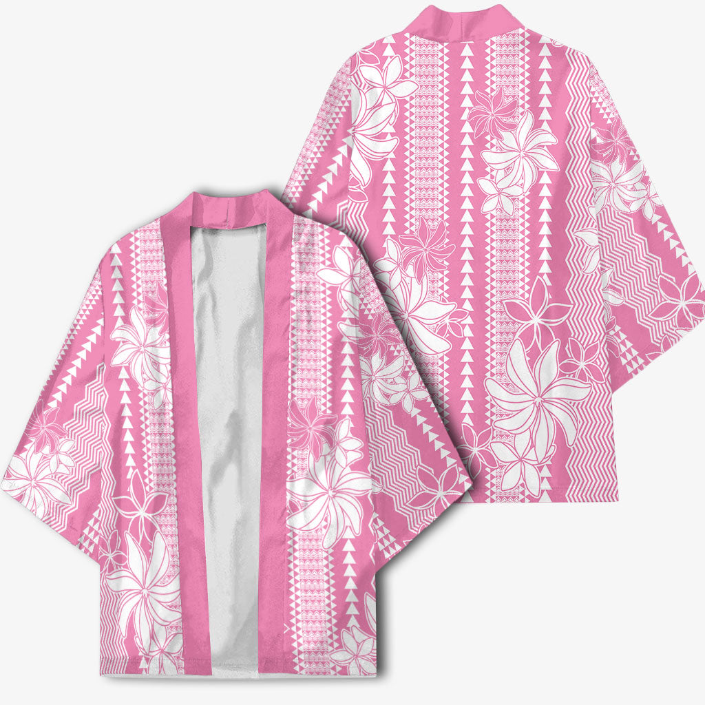 Hawaii Kakau Tribal Kimono With Pink Tiare LT05 - Polynesian Pride