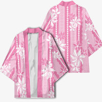 Hawaii Kakau Tribal Kimono With Pink Tiare LT05 - Polynesian Pride