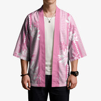 Hawaii Kakau Tribal Kimono With Pink Tiare LT05 - Polynesian Pride