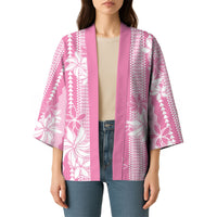 Hawaii Kakau Tribal Kimono With Pink Tiare LT05 - Polynesian Pride