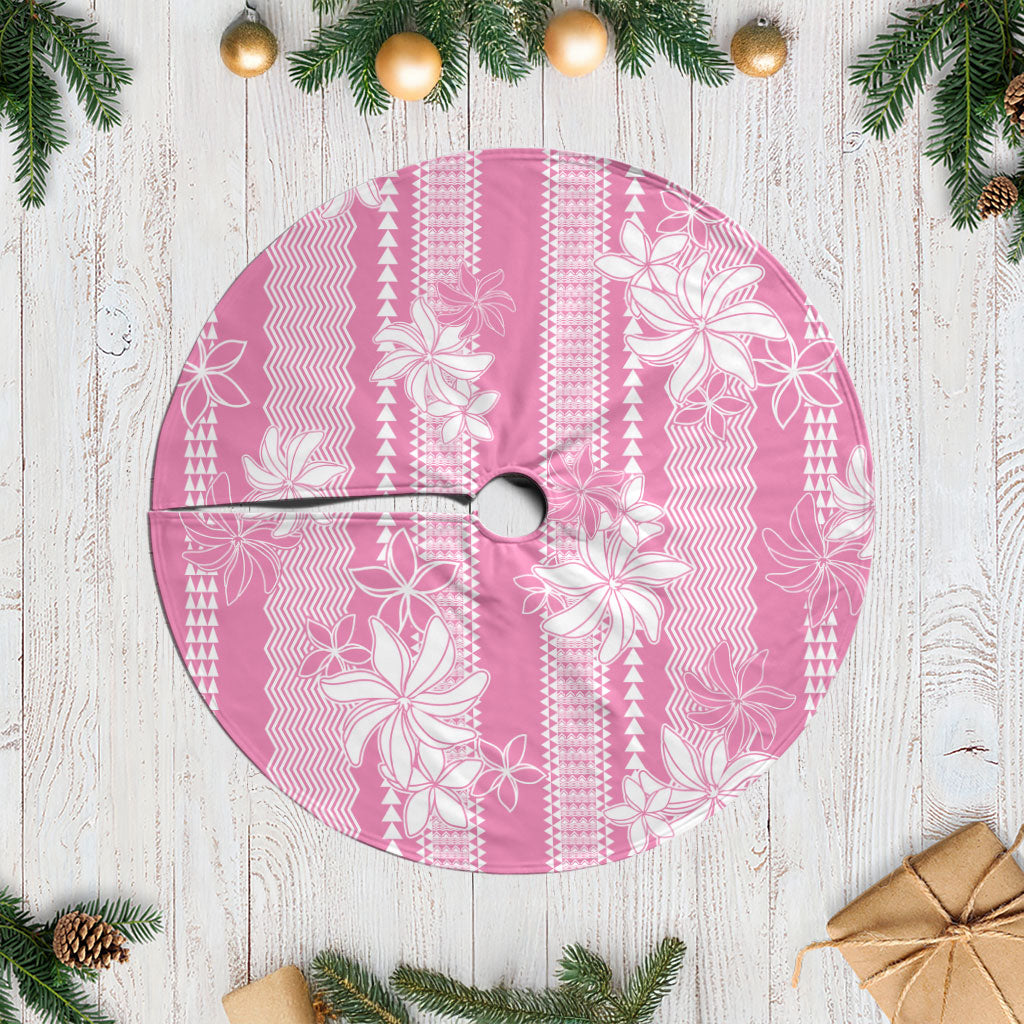 Hawaii Kakau Tribal Tree Skirt With Pink Tiare LT05 Casual Pink - Polynesian Pride
