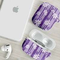 Hawaii Kakau Tribal AirPods Case With Purple Tiare LT05 - Polynesian Pride