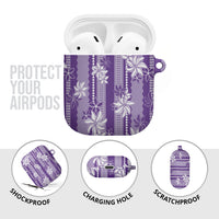 Hawaii Kakau Tribal AirPods Case With Purple Tiare LT05 - Polynesian Pride
