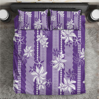 Hawaii Kakau Tribal Bedding Set With Purple Tiare LT05 Purple - Polynesian Pride