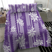 Hawaii Kakau Tribal Bedding Set With Purple Tiare LT05 - Polynesian Pride