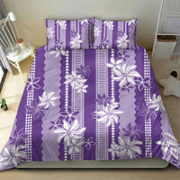 Hawaii Kakau Tribal Bedding Set With Purple Tiare LT05 - Polynesian Pride