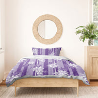 Hawaii Kakau Tribal Bedding Set With Purple Tiare LT05 - Polynesian Pride