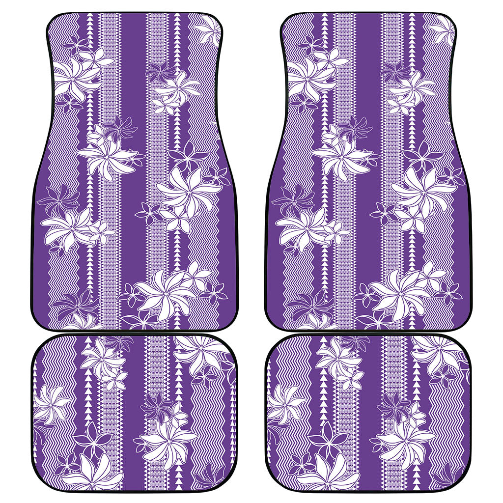 Hawaii Kakau Tribal Car Mats With Purple Tiare LT05 - Polynesian Pride