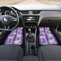 Hawaii Kakau Tribal Car Mats With Purple Tiare LT05 Set 2pcs - Front Purple - Polynesian Pride