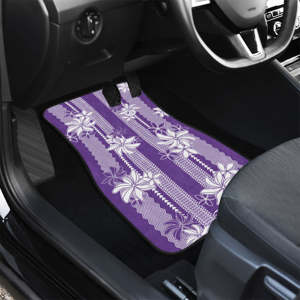 Hawaii Kakau Tribal Car Mats With Purple Tiare LT05 - Polynesian Pride