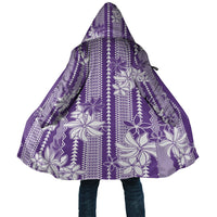 Hawaii Kakau Tribal Cloak With Purple Tiare LT05 Unisex Purple - Polynesian Pride