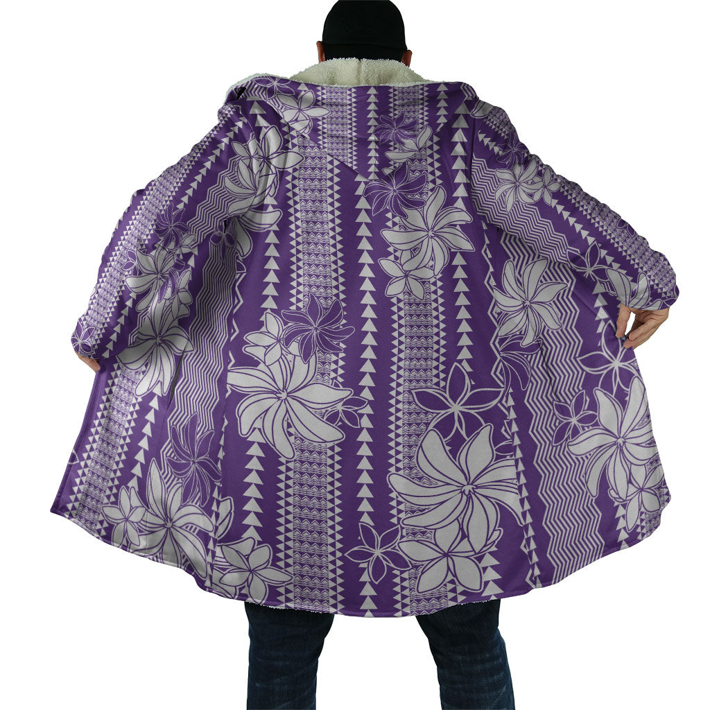 Hawaii Kakau Tribal Cloak With Purple Tiare LT05 - Polynesian Pride