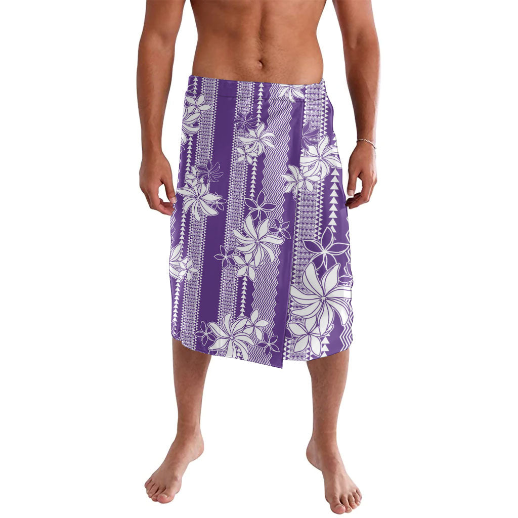 Hawaii Kakau Tribal Lavalava With Purple Tiare LT05 Purple - Polynesian Pride