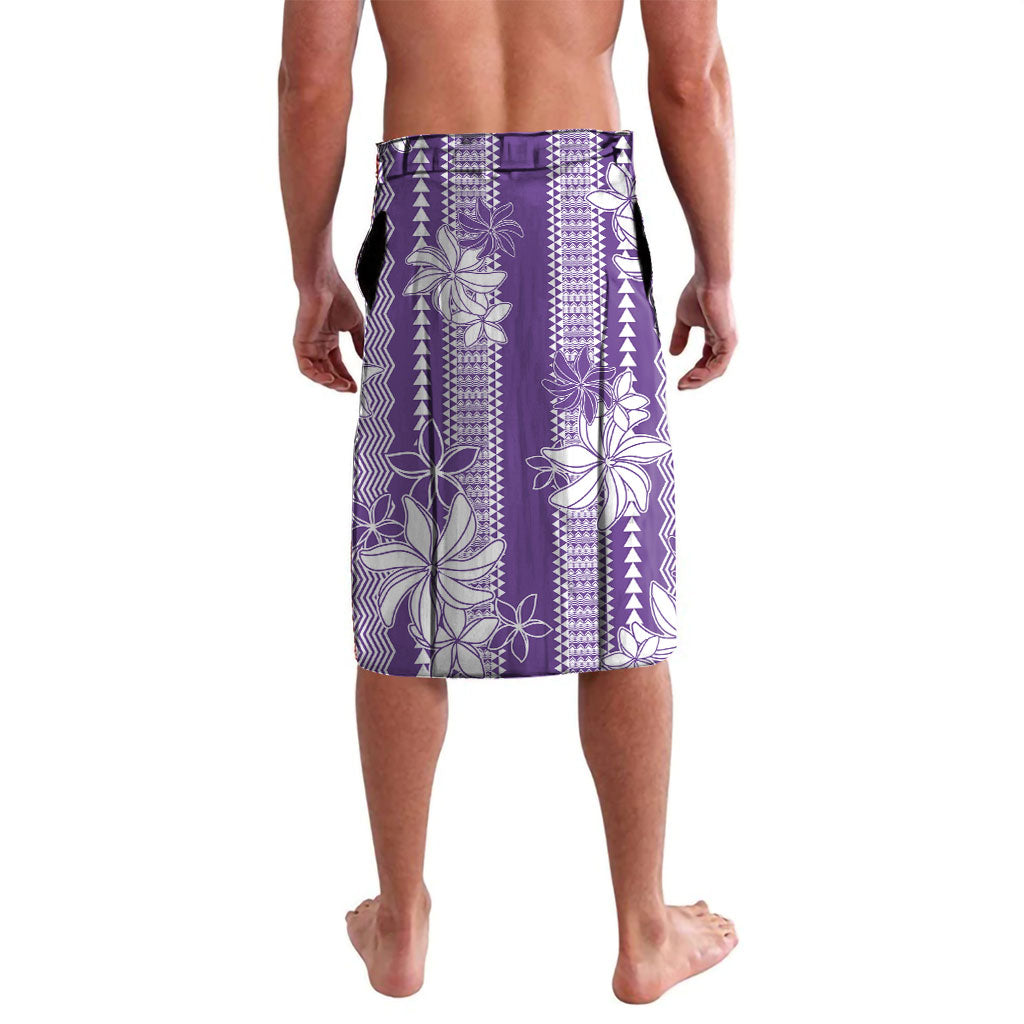 Hawaii Kakau Tribal Lavalava With Purple Tiare LT05 - Polynesian Pride