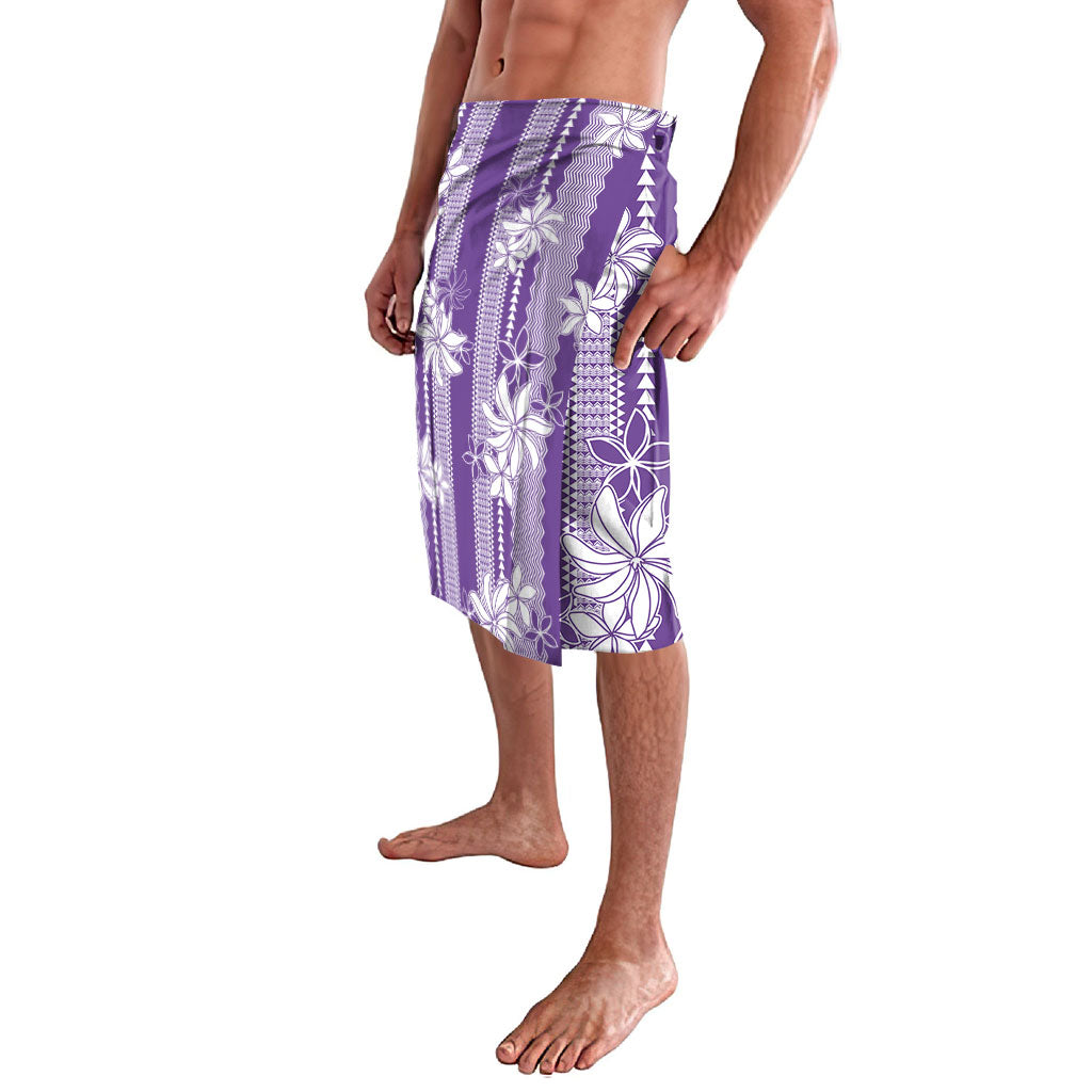 Hawaii Kakau Tribal Lavalava With Purple Tiare LT05 - Polynesian Pride