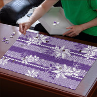 Hawaii Kakau Tribal Puzzle With Purple Tiare LT05 - Polynesian Pride