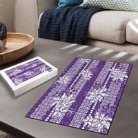 Hawaii Kakau Tribal Puzzle With Purple Tiare LT05 - Polynesian Pride