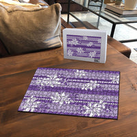 Hawaii Kakau Tribal Puzzle With Purple Tiare LT05 - Polynesian Pride