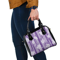 Hawaii Kakau Tribal Shoulder Handbag With Purple Tiare LT05 - Polynesian Pride