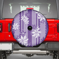 Hawaii Kakau Tribal Spare Tire Cover With Purple Tiare LT05 - Polynesian Pride