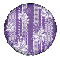 Hawaii Kakau Tribal Spare Tire Cover With Purple Tiare LT05 - Polynesian Pride