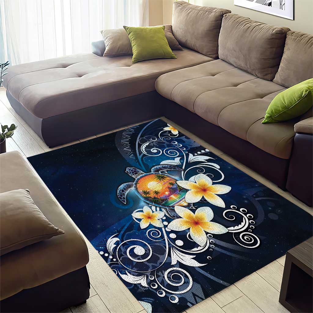 Hawaii Honu Area Rug Polynesian Curves Plumeria LT05 - Polynesian Pride