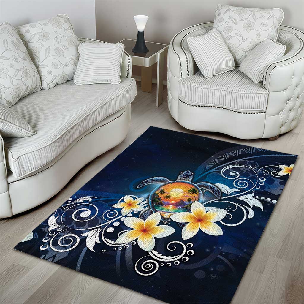 Hawaii Honu Area Rug Polynesian Curves Plumeria LT05 - Polynesian Pride