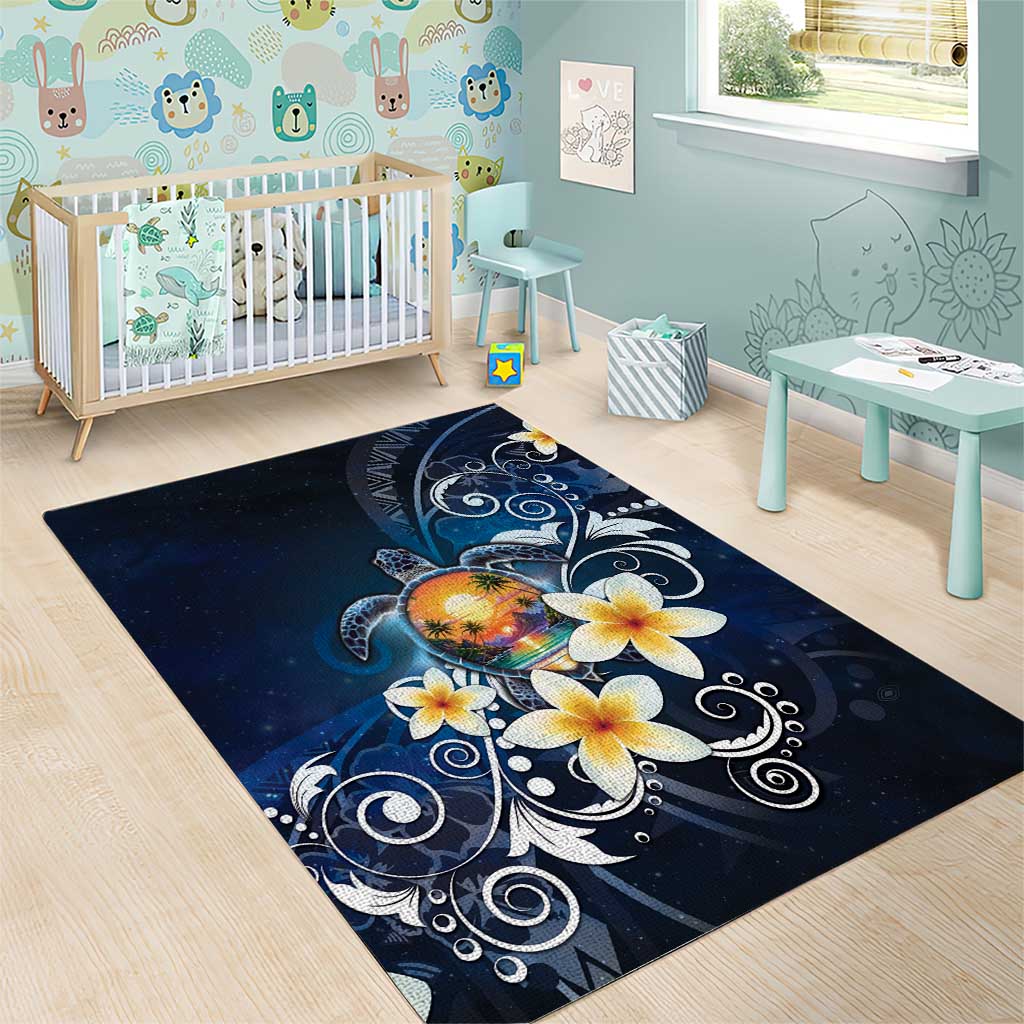 Hawaii Honu Area Rug Polynesian Curves Plumeria LT05 - Polynesian Pride