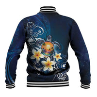 Hawaii Honu Baseball Jacket Polynesian Curves Plumeria LT05 - Polynesian Pride
