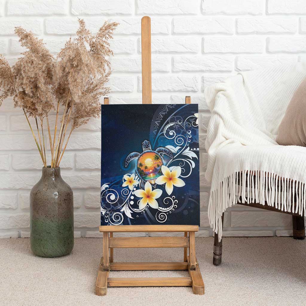 Hawaii Honu Canvas Wall Art Polynesian Curves Plumeria LT05 - Polynesian Pride