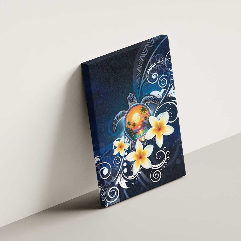 Hawaii Honu Canvas Wall Art Polynesian Curves Plumeria LT05 - Polynesian Pride