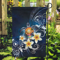 Hawaii Honu Garden Flag Polynesian Curves Plumeria LT05 Garden Flag Navy - Polynesian Pride