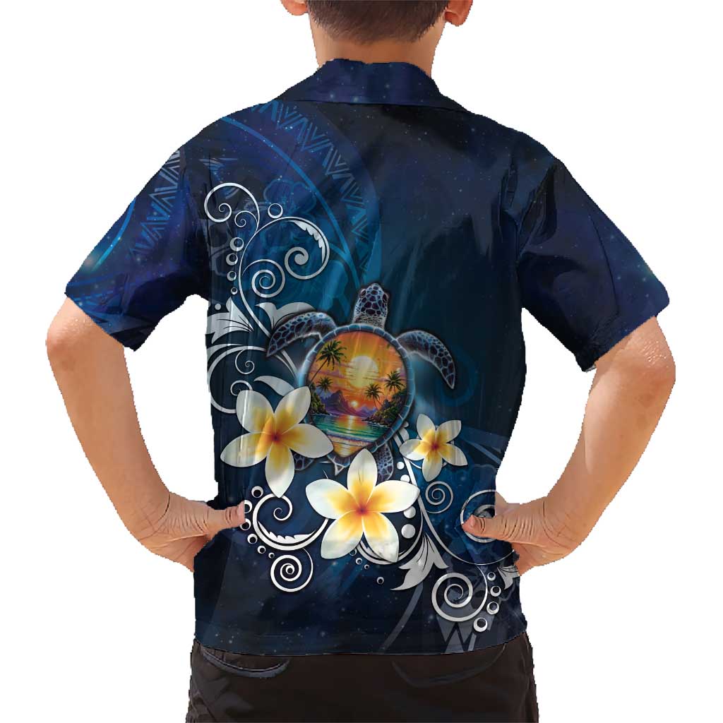 Hawaii Honu Kid Hawaiian Shirt Polynesian Curves Plumeria LT05 - Polynesian Pride