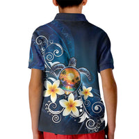 Hawaii Honu Kid Polo Shirt Polynesian Curves Plumeria LT05 - Polynesian Pride