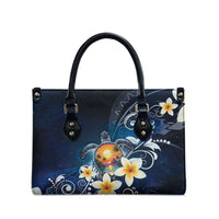Hawaii Honu Leather Bag Polynesian Curves Plumeria LT05 - Polynesian Pride