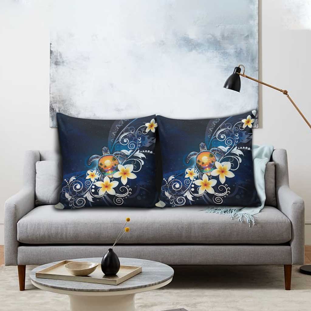 Hawaii Honu Pillow Cover Polynesian Curves Plumeria LT05 - Polynesian Pride