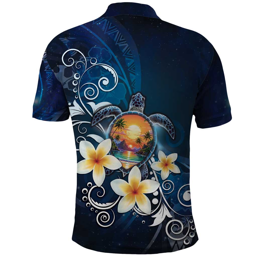 Hawaii Honu Polo Shirt Polynesian Curves Plumeria LT05 - Polynesian Pride