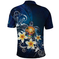 Hawaii Honu Polo Shirt Polynesian Curves Plumeria LT05 - Polynesian Pride
