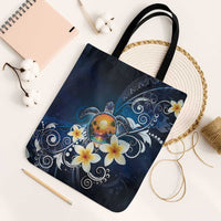 Hawaii Honu Tote Bag Polynesian Curves Plumeria LT05 Black Strap One Size Navy - Polynesian Pride