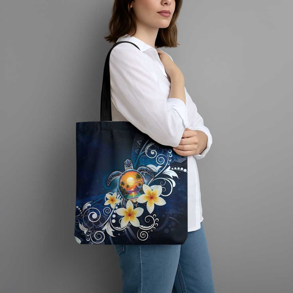 Hawaii Honu Tote Bag Polynesian Curves Plumeria LT05 - Polynesian Pride