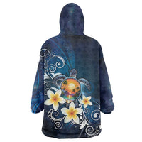 Hawaii Honu Wearable Blanket Hoodie Polynesian Curves Plumeria LT05 - Polynesian Pride