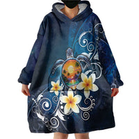 Hawaii Honu Wearable Blanket Hoodie Polynesian Curves Plumeria LT05 - Polynesian Pride