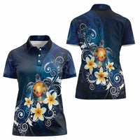 Hawaii Honu Women Polo Shirt Polynesian Curves Plumeria LT05 - Polynesian Pride