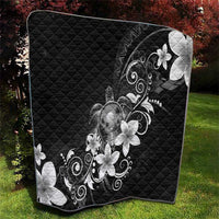 Hawaii Honu Quilt Polynesian Curves Plumeria Grayscale LT05 - Polynesian Pride