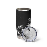 Hawaii Honu Tumbler Cup Polynesian Curves Plumeria Grayscale LT05 - Polynesian Pride
