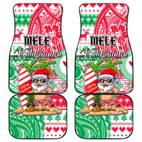 Hawaii Christmas Car Mats Santa Claus Surf Mele Kalikimaka LT05 Red - Polynesian Pride