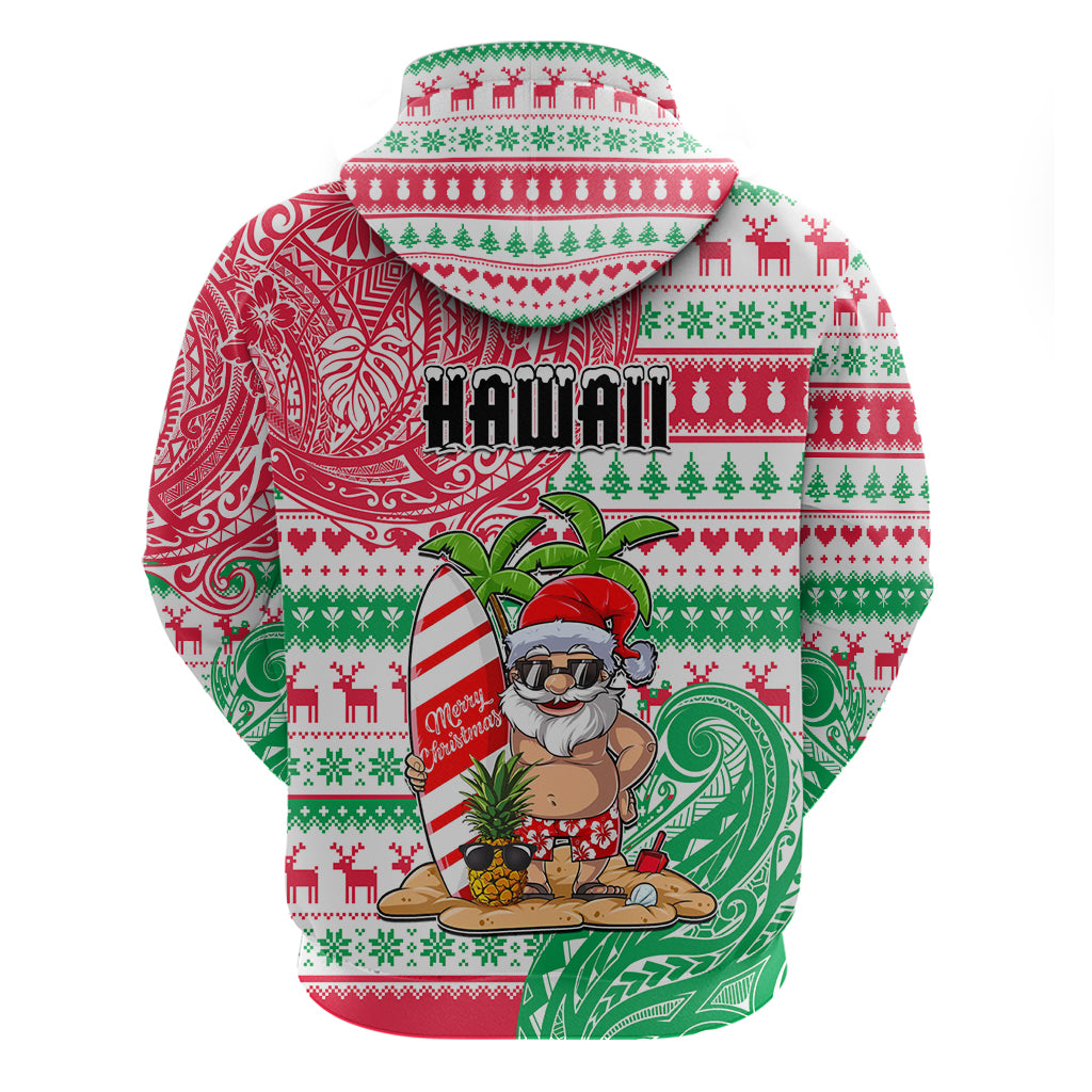 Hawaii Christmas Hoodie Santa Claus Surf Mele Kalikimaka LT05 - Polynesian Pride