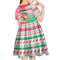 Hawaii Christmas Kid Short Sleeve Dress Santa Claus Surf Mele Kalikimaka LT05 - Polynesian Pride
